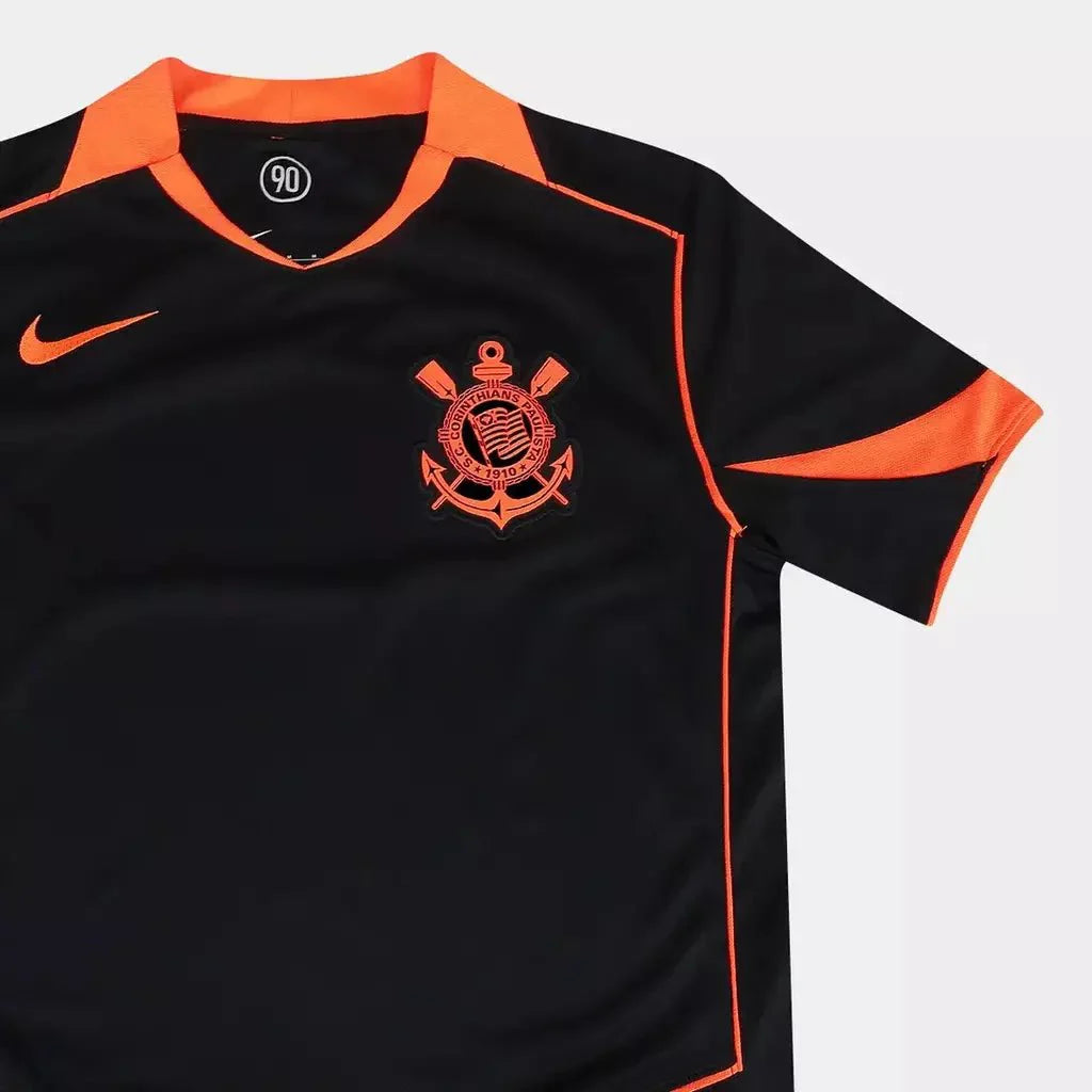 Kit Infantil Nike Total 90 Corinthians III 2025 Preto e Laranja
