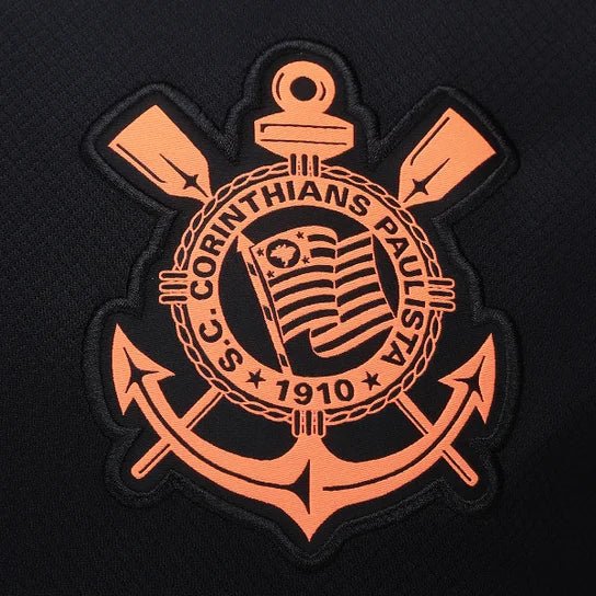 Camisa Nike Corinthians (Total 90) III 2025 - Preta e Laranja - Masculina - Torcedor