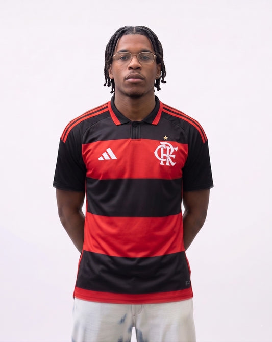 Camisa Flamengo I 2026/27 Jogador Adidas Masculina - Vermelho+Preto