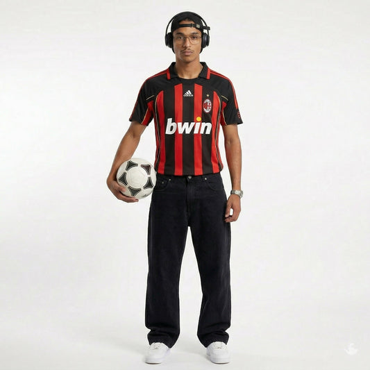 Camisa Milan Retrô 2006/2007 Vermelha e Preta - Adidas