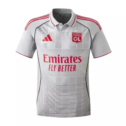 Camisa Lyon III 25/26 - Torcedor Adidas Masculina - Cinza e vermelha