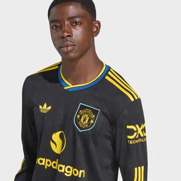 Camisa Manchester United III Manga Longa 25/26 - Torcedor Masculina - Preta